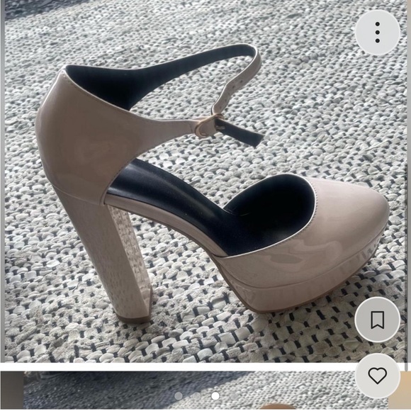 Cream platform heels worn once - Picture 3 of 4